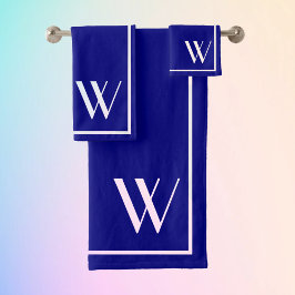 Votre monogramme en bleu et blanc marine