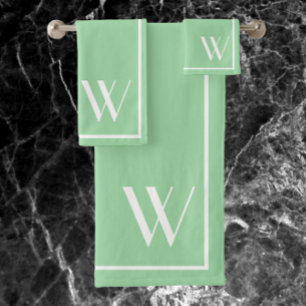 Votre monogramme en cendres vertes et serviette de