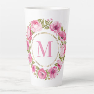 VOTRE Monogramme en Flower Cadre latte mug