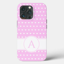 Votre Monogramme Joli Pastel Rose Et Blanc Coque