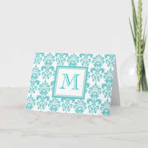 Votre monogramme, motif turquoise 2 de damassé