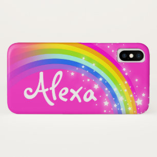 Votre nom 5 lettre arc-en-ciel rose coque iphone