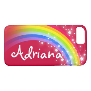 Votre nom 7 lettre arc-en-ciel rouge coque iphone