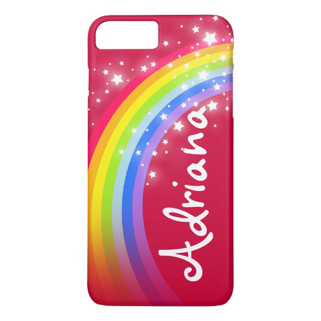 Votre nom 7 lettre arc-en-ciel rouge coque iphone (Dos)