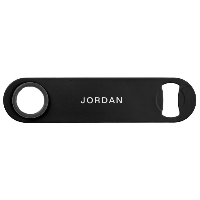 Votre nom Black Bottle Opener (Devant (Horizontal))