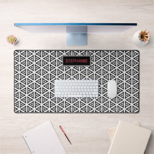 Votre nom Crisp Triangle noir et blanc Motif