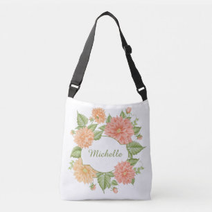 Votre nom dans un cadre de fleurs sacs personnalis