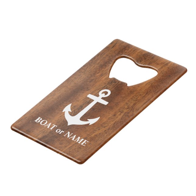 Votre nom de bateau Ancre classique nautique Style (Devant Angle)