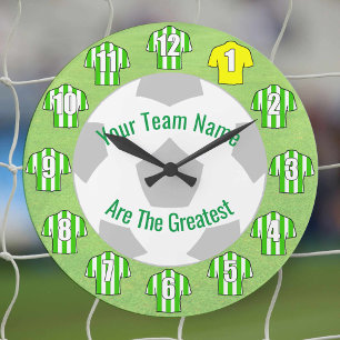 Votre Nom D'Équipe Football Horloge - Chemises Ver