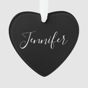 Votre nom Élégant script blanc sur noir