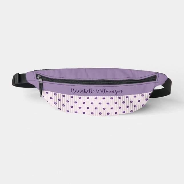 Votre nom Elegant Violet & Broussailleux Stripes & (Recto)