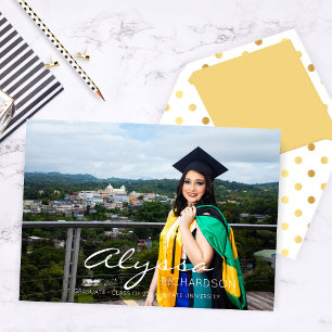 Votre nom et photo Faire-part diplômée