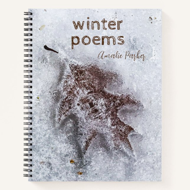 Votre nom Feuille de chêne d'hiver dans le Carnet  (Devant)