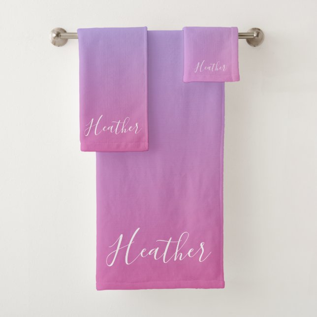 Votre nom ou mot | Rose et bleu violet (En situation)