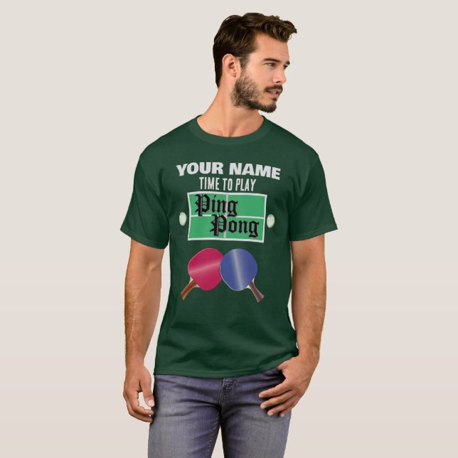 VOTRE NOM Ping Pong Tennis T-shirt (Devant entier)