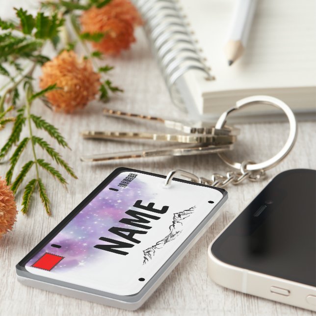 Votre nom Plaque de licence Starry Skies (Devant droit)