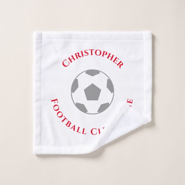 Votre nom Plus Football Club Nom (Gant de toilette)