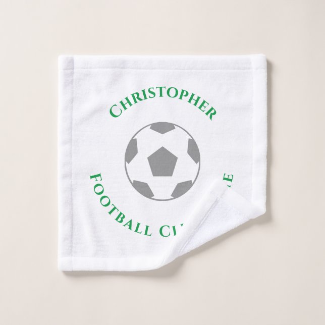 Votre nom Plus Football Club Nom Laver linge (Gant de toilette)