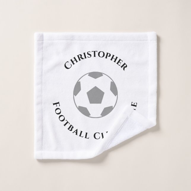 Votre nom Plus Football Club Nom Laver linge (Gant de toilette)