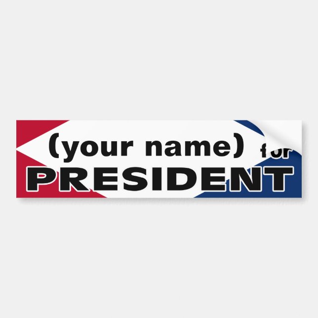 Votre nom pour le Président Sticker (Devant)