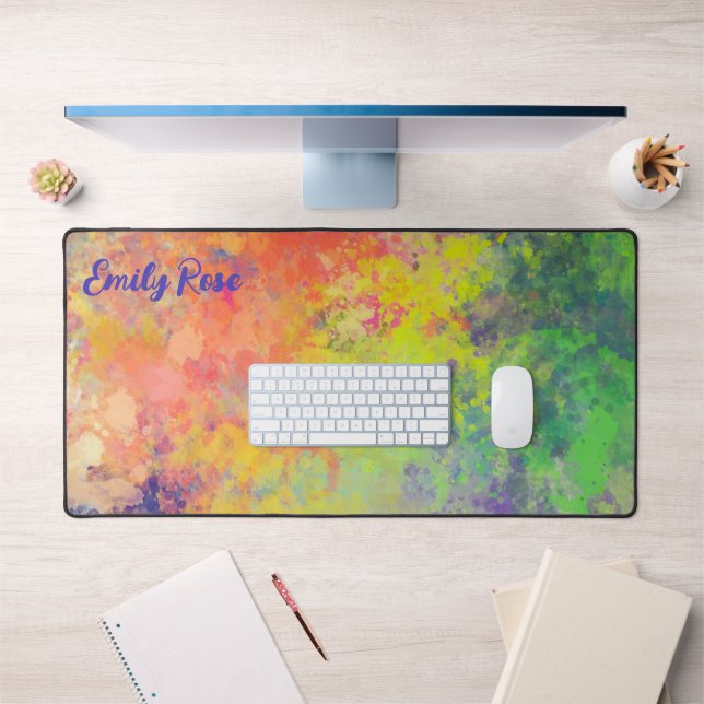 Votre nom Ressort Tulip Aquarelle Abstraite (Bureau 1)