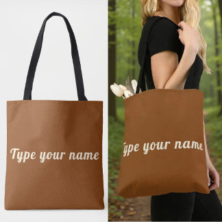 Votre nom sur sac cabas marron