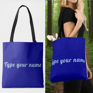 Votre nom sur sac fourre-tout bleu