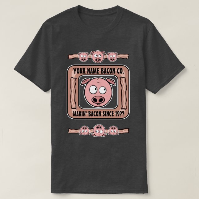 (VOTRE NOM) T-shirt personnalisable de Bacon (Design devant)