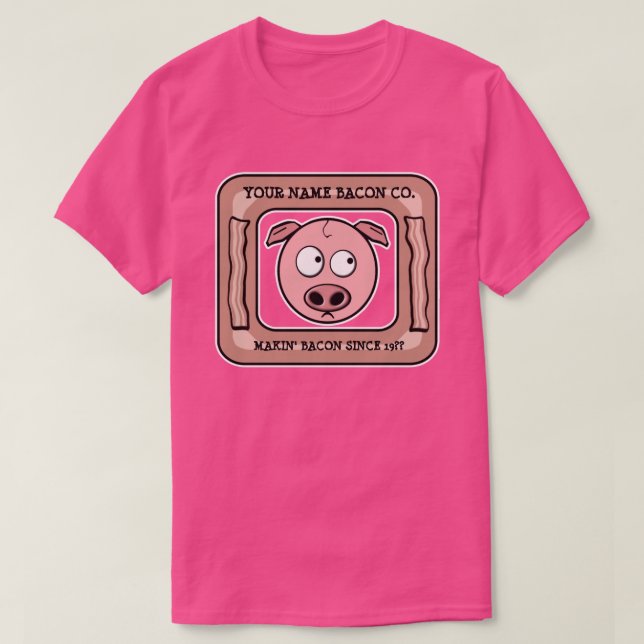(VOTRE NOM) T-shirt personnalisable de Bacon (Design devant)