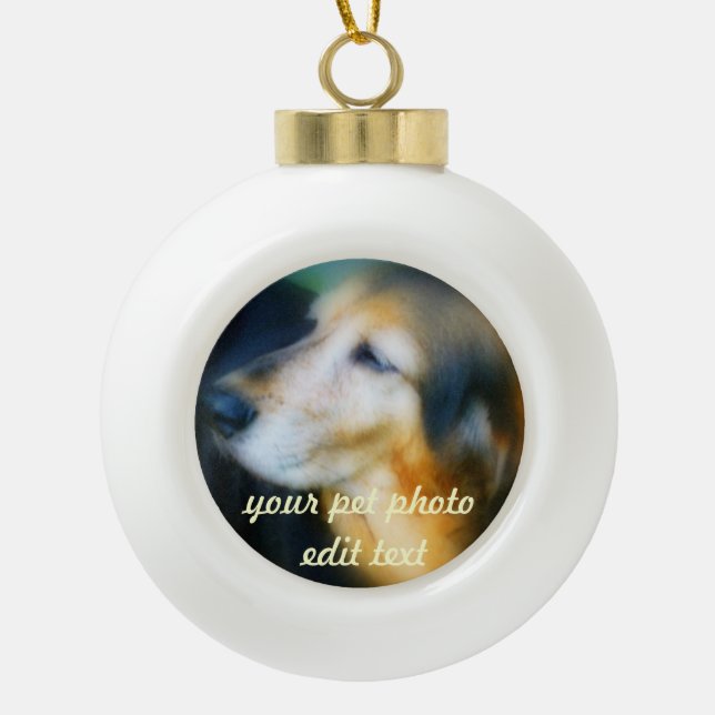 Votre ornement de boule de Noël de photo d'animal (Devant)