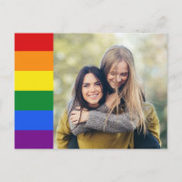 Votre photo avec drapeau arc-en-ciel carte postale