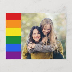 Votre photo avec drapeau arc-en-ciel carte postale