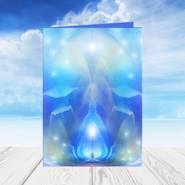 Votre photo Blue Wings Angel Carte de vacances (An original art card inspired by angels. Beautiful for Christmas or other situations)