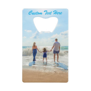 Votre Photo Carte de crédit Bottle Opener Texte pe