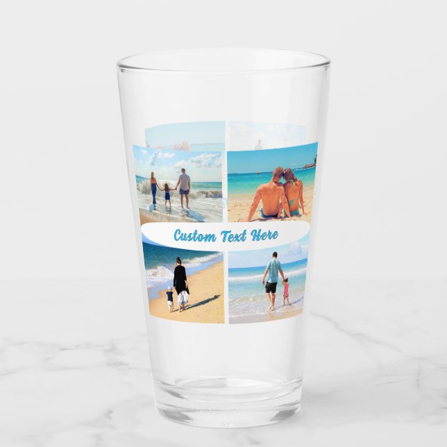 Votre photo Collage cadeau de verre avec texte per (Devant)