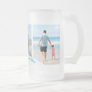 Votre photo Collage de bière en verre Mug avec tex