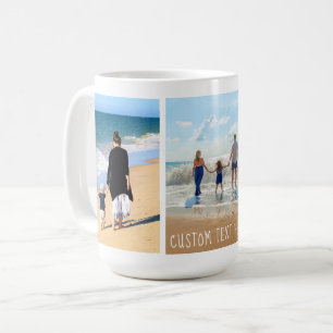 Votre photo Collage Mug café avec texte personnali