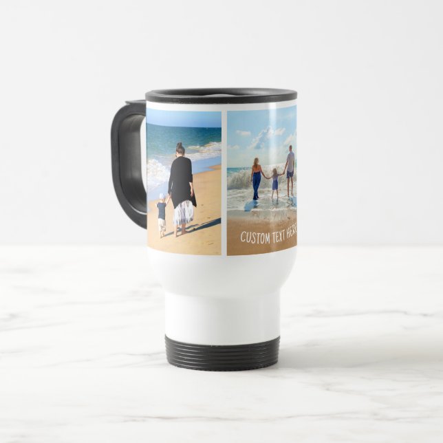 Votre photo Collage Voyage Mug Cadeau et texte per (Devant gauche)