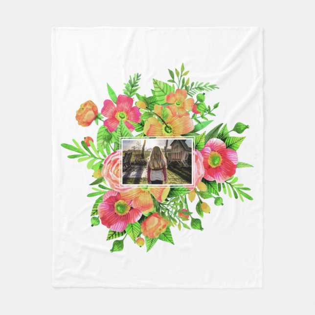 Votre photo dans les couvertures en toison à cadre (Devant)