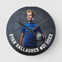 Votre photo de sport | Horloge ronde personnalisée