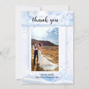 Votre photo Dusty Blue Music Mariage Carte de reme