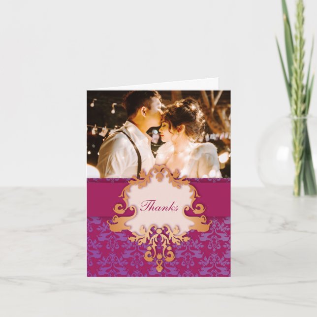 "Votre photo" éléphant mariage "Merci" carte (Devant)