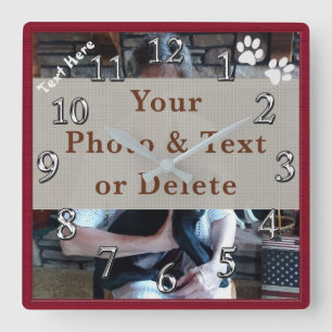 Votre photo et horloge murale de chien