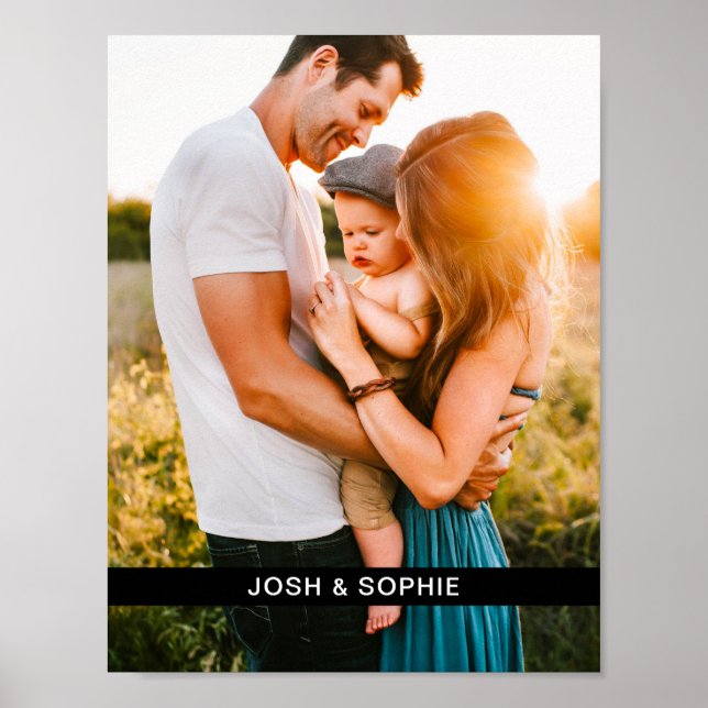 Votre photo et vos noms Poster mural (Devant)