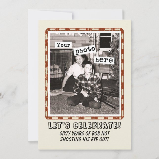 Votre Photo Invitation Vintage Cowboy Party (Devant)