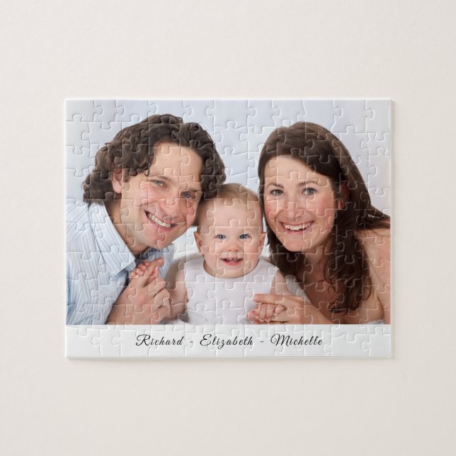 Votre Photo Nom Personnalisé Jigsaw Puzzle (Horizontal)
