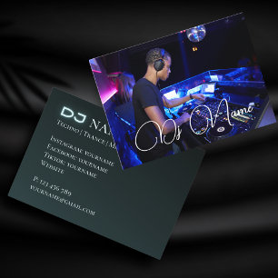 Votre photo techno musique DJ Carte de visite
