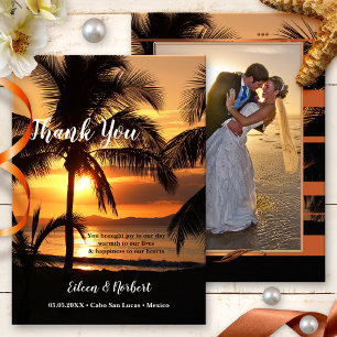 Votre photo Tropical Sunset Beach Carte de remerci