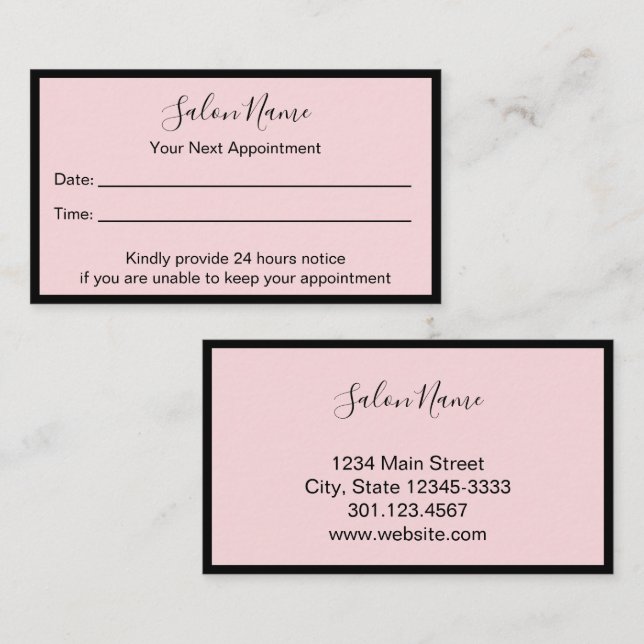 Votre prochain rendez-vous Salon de beauté rose pâ (Devant / Derrière)