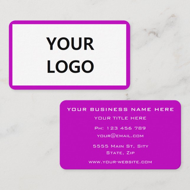 Votre propre Carte de visite de design vos couleur (Devant / Derrière)